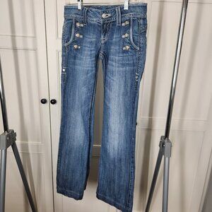 Sang Real women's low rise boot cut jeans, size 26